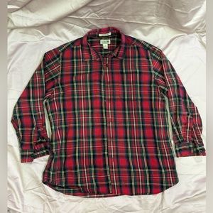 LL Bean Scotch Plaid Flannel- Size L